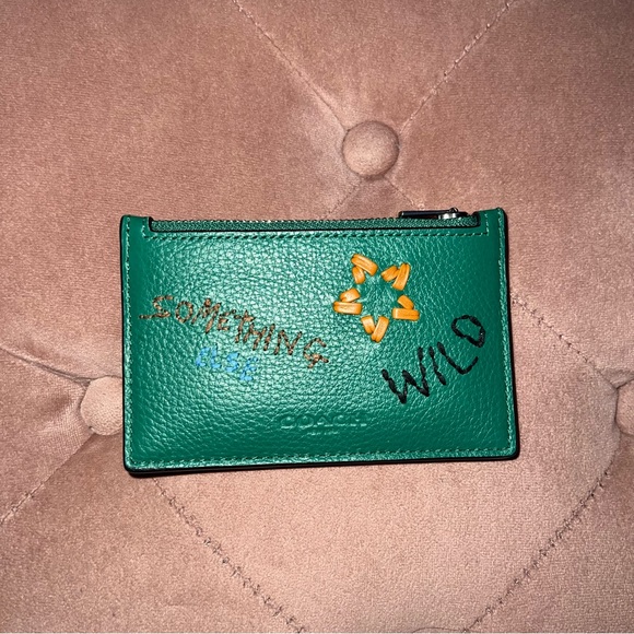 Coach Zip Card Case With Diary Embroidery - Picture 3 of 9